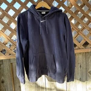 Nike Navy Swoosh Pullover Hoodie Size L